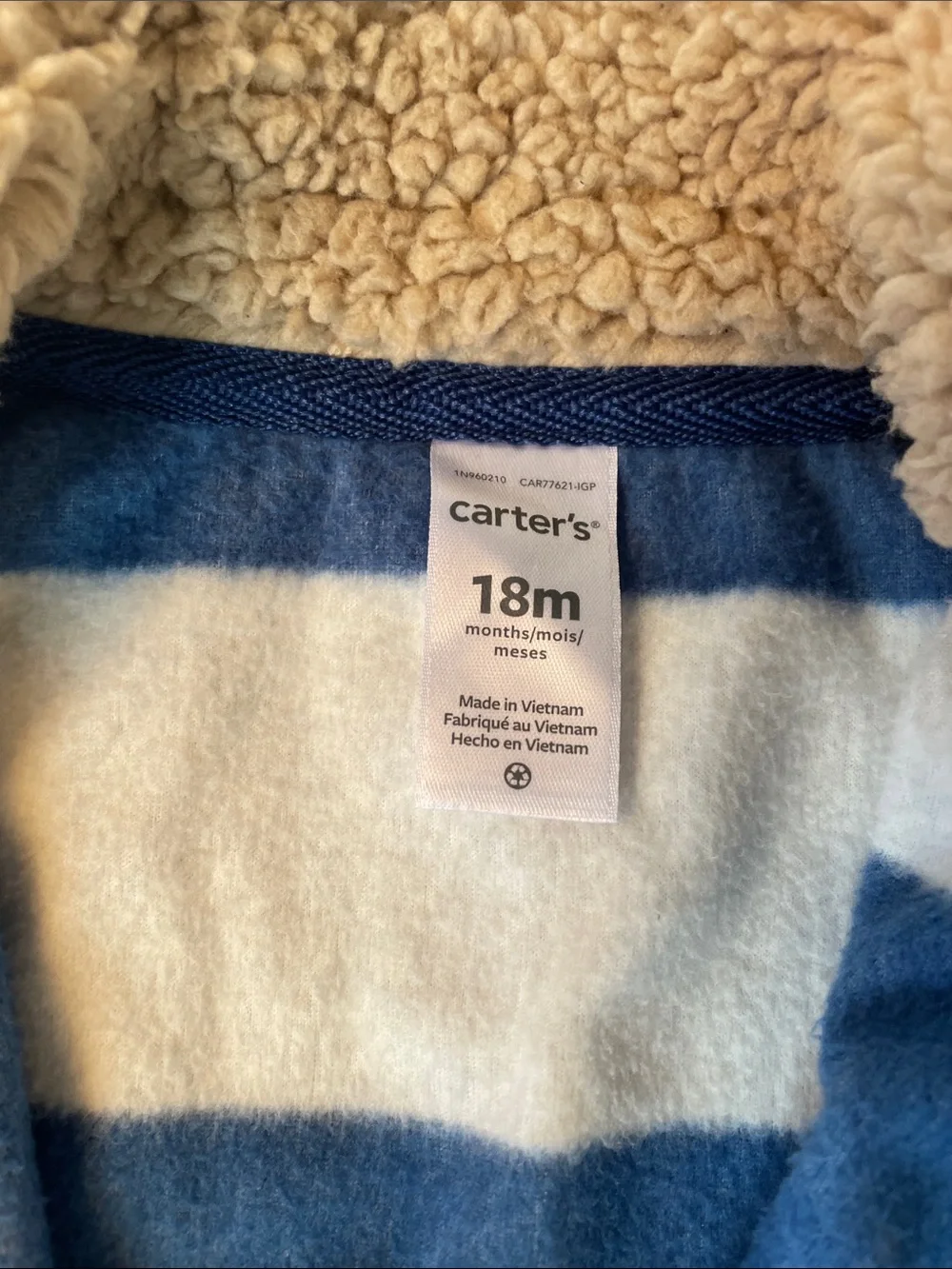 Carter's Red Buffalo Plaid & Navy Striped Fleece Vest Set